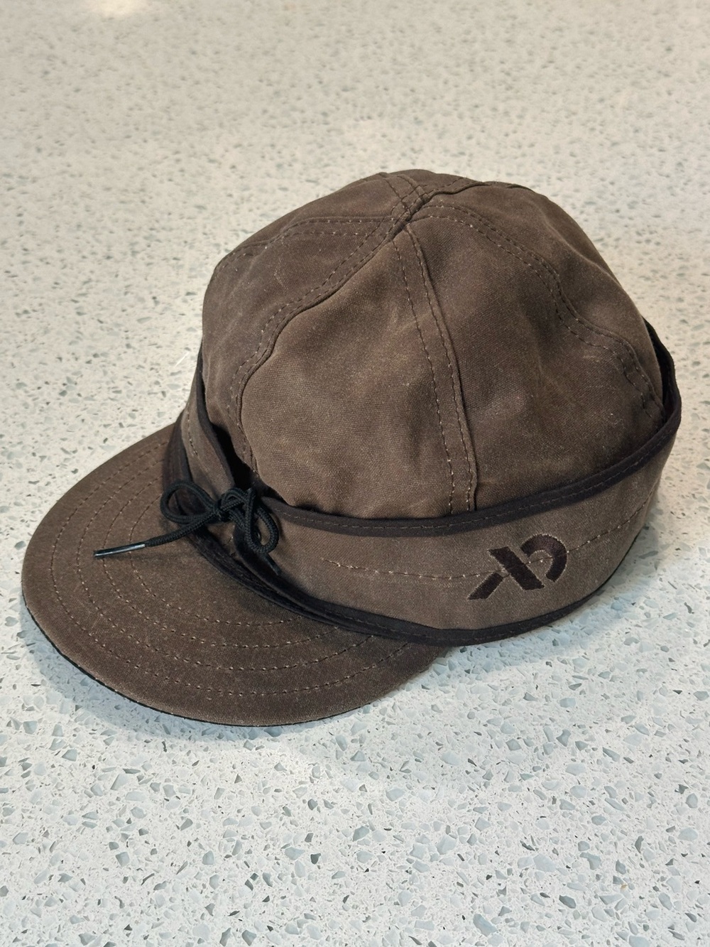 First Lite X Stormy Kromer Waxed Cotton Cap in Dark Oak Brown Size 7 5/8